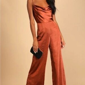 Lush Brown Jumpsuit Wide-Leg High-Waisted